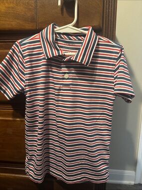 Crewcuts Kids Striped Polo Shirt - Red, White & Blue